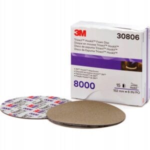 Drobnoziarnisty krążek do obróbki wykończeniowej 3M Trizact Hookit 443SA 8000, 150 mm, P8000, 30806