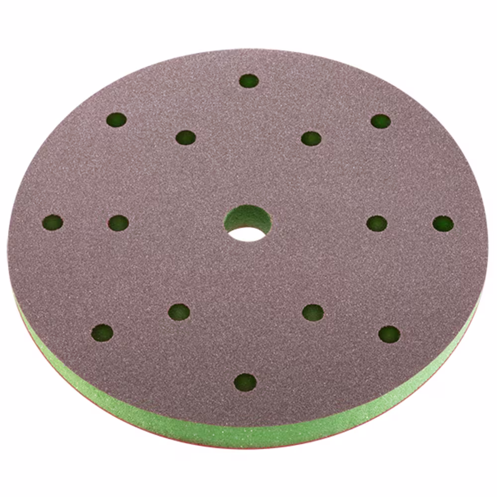 SIA KRĄŻEK ŚCIERNY 7983 SIASPONGE NA RZEP 150MM/13MM 15OTW. SUPER FINE K500-600 (ZIELONY)