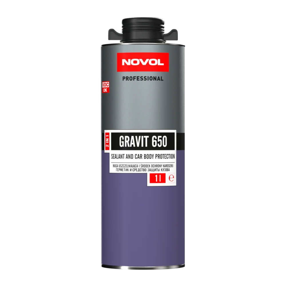 NOVOL GRAVIT 650 2W1 MASA USZCZELNIAJĄCA I ŚRODEK OCHRONY KAROSERII CZARNY 1L