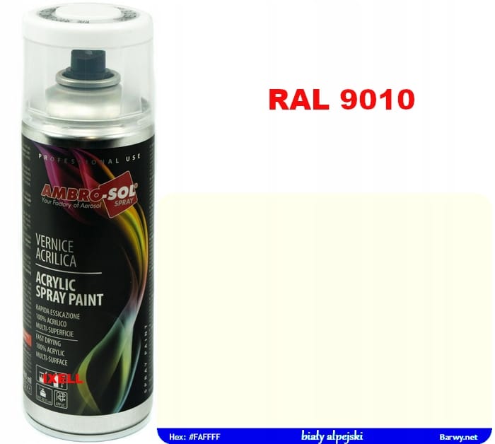 LAKIER SPRAY RAL 9010 SATYNA AMBROSOL 400ML