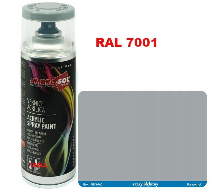 LAKIER SPRAY RAL 7001 POŁYSK AMBROSOL 400ML