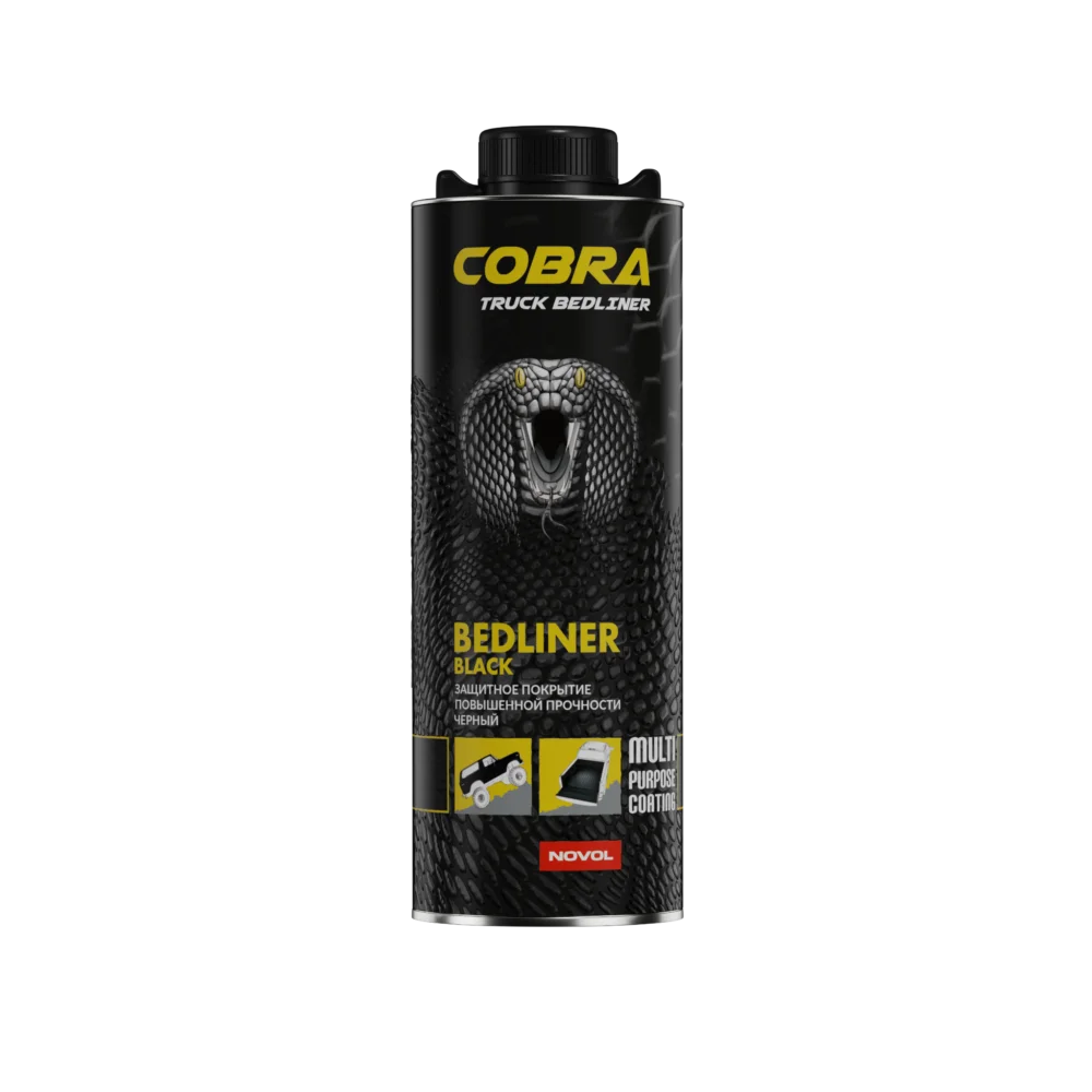 NOVOL COBRA BEDLINER DWUSKŁADNIKOWA POLIURETANOWA POWŁOKA OCHRONNA CZARNY 600ML + UTW