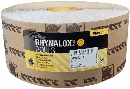 PAPIER ŚCIERNY NA GĄBCE W ROLCE INDASA RHYNOSOFT ROLL 115MMX25M P180