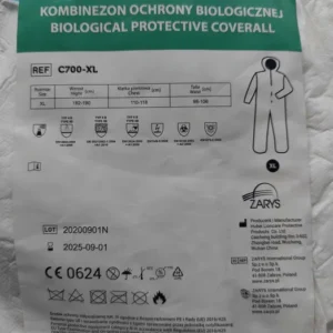 KOMBINEZON OCHRONY BIOLOGICZNEJ C700-XL ZARYS