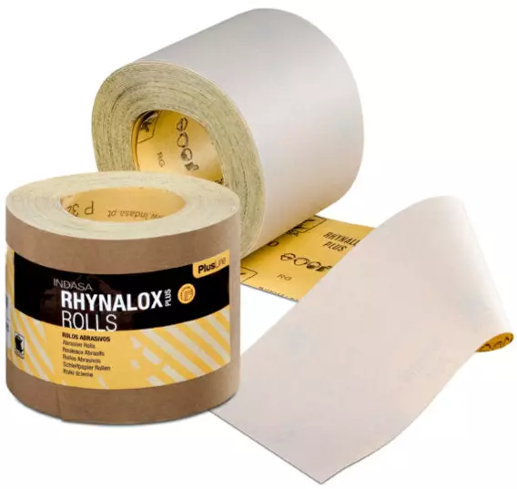 PAPIER ŚCIERNY NA GĄBCE W ROLCE INDASA RHYNOSOFT ROLL PRE-CUT 115MMX25M P220