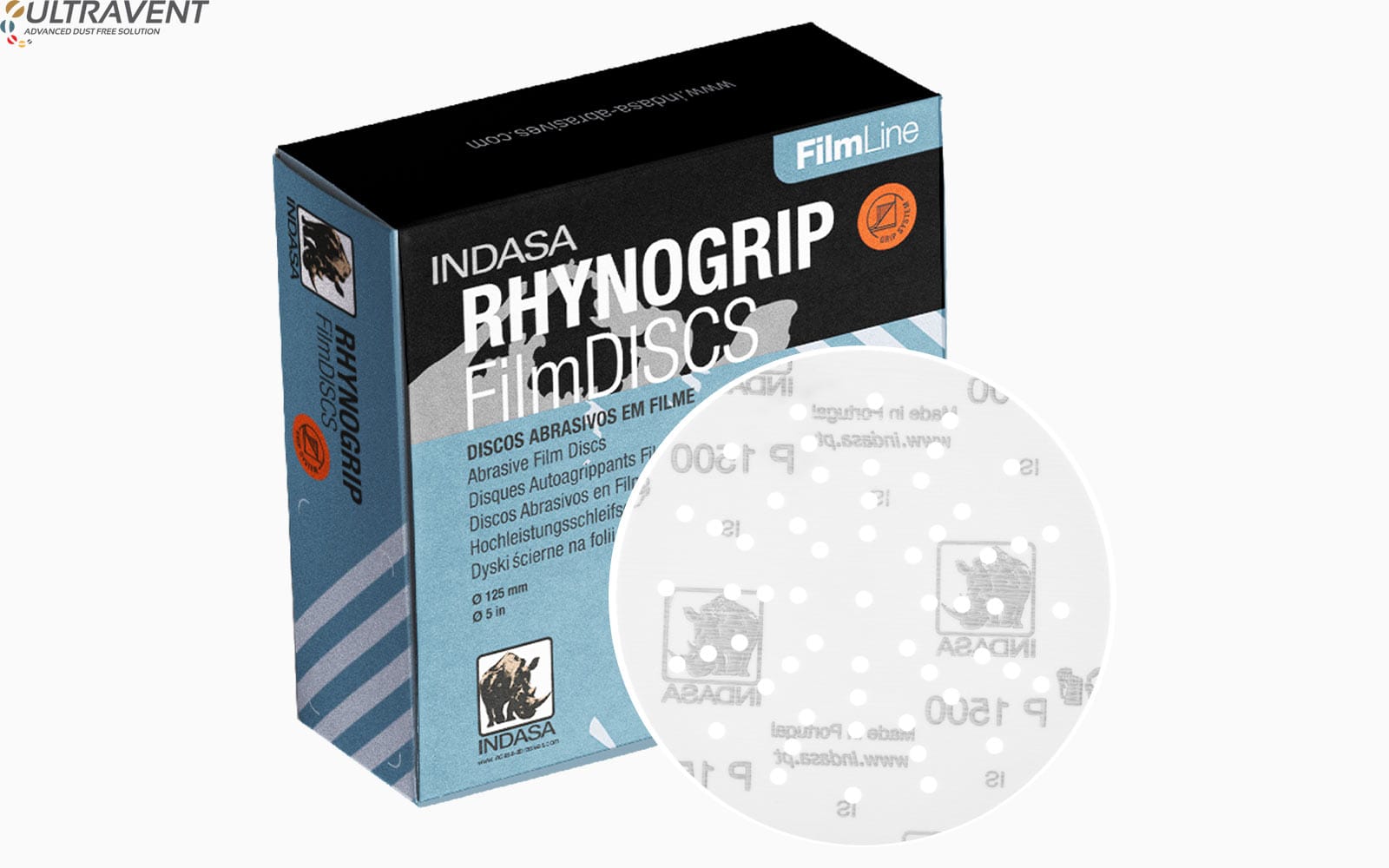 KRĄŻEK ŚCIERNY INDASA RHYNOGRIP FILM LINE P800 75MM